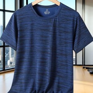 Men’s Quick-Dry Striped Sports T-Shirt