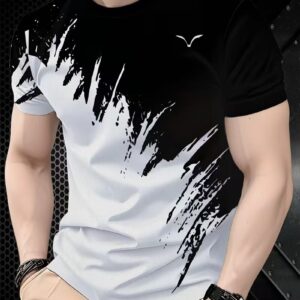 Men’s 3D Seagull Print Short Sleeve T-Shirt