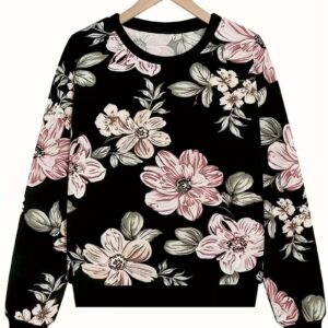Women’s Floral Print Pullover Sweatshirt
