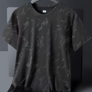 Men’s Ice Fiber Quick-Dry Floral T-Shirt