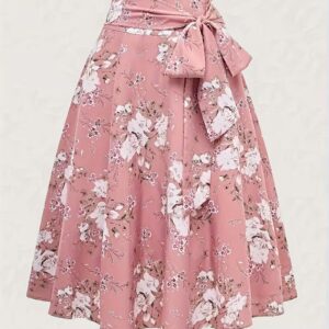 Women’s Elegant Floral 1950s Vintage Skirt